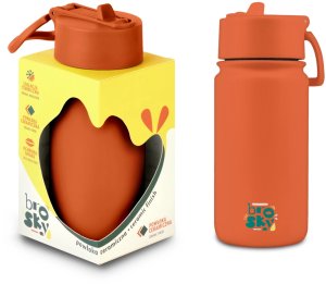 Brosky Basic Stalowa butelka na wodę w kolorze ceglastym 450ml 2