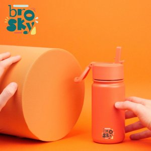 Brosky Basic Stalowa butelka na wodę w kolorze ceglastym 450ml 3