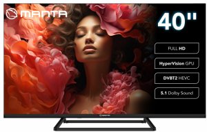 TELEWIZOR 40 cali SMART VIDAA TV LED FHD dekoder S2 DVBT2 H.265/HEVC WIFI USB MANTA 40LFV125E 1