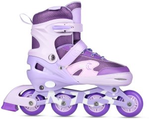 NA0189 ZESTAW LED ŁYŻWOROLKI OCHRANIACZE MOONBEAM FIOLETOWE ROZM. L(39-42) NILS EXTREME 2