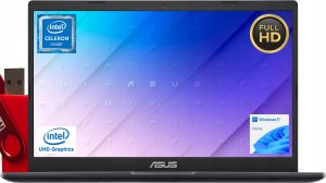 Laptop ASUS VIVOBOOK Celeron N 4GB 64GB+512GB SSD 14" Full HD Win11 DOMOWY 1