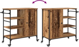 Wózek kuchenny Stare drewno 87,5x38,5x84,5 cm Drewno inżynieryjne 9