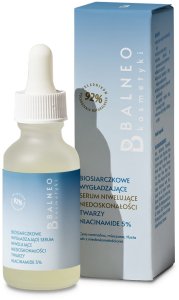 Balneokosmetyki - Biosiarczkowe wygładzające serum niwelujące niedoskonałości twarzy Niacynamid 5% 30ml 1