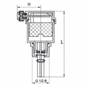 Diamond zawór odpowietrzający CO automatyczny z zaworem odcinającym 1/2" ART.250-15. 6