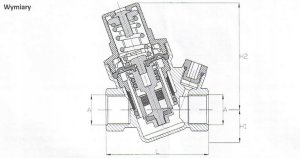 Diamond zawór redukcyjny ciśnienia wody, wlot/wylot GW 1" z ciśnieniomierzem TYP:418 ART.301-25 2