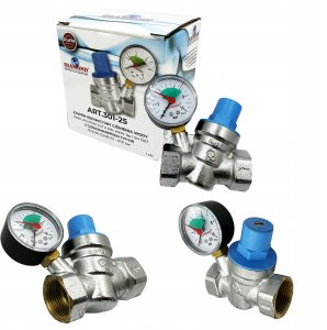 Diamond zawór redukcyjny ciśnienia wody, wlot/wylot GW 1" z ciśnieniomierzem TYP:418 ART.301-25 5