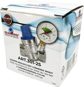 Diamond zawór redukcyjny ciśnienia wody, wlot/wylot GW 1" z ciśnieniomierzem TYP:418 ART.301-25 6
