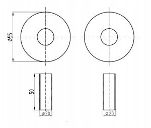 Diamond zestaw maskujący, 2 rozety pojedyńcze z tulejami, czarny ART.441.ZEST.MASK.CZ 13