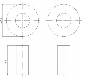 Diamond zestaw maskujący, 2 rozety pojedyńcze z tulejami, czarny ART.441.ZEST.MASK.CZ 7