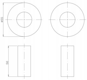 Diamond zestaw maskujący, 2 rozety pojedyńcze z tulejami, czarny ART.441.ZEST.MASK.CZ 10