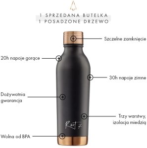 Butelka termiczna Powder Coated Yellow 500 ml 3