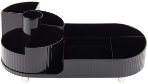 Organizer Wielofunkcyjny Na Kosmetyki Biurko Obrotowy Pojemny Czarny LEAN 2