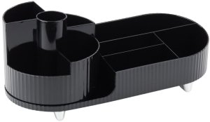 Organizer Wielofunkcyjny Na Kosmetyki Biurko Obrotowy Pojemny Czarny LEAN 3