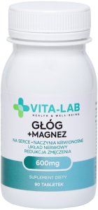 Vita-Lab Suplement diety głóg 600 + magnez, n90 1