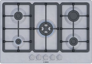 Bosch Serie 4 PGQ7B5K90 płyta kuchenna Stal nierdzewna Wbudowany 75 cm Gaz 5 stref(y) 1
