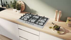 Bosch Serie 4 PGQ7B5K90 płyta kuchenna Stal nierdzewna Wbudowany 75 cm Gaz 5 stref(y) 5