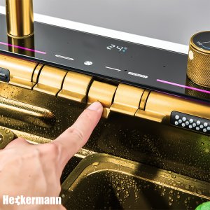 Zlew wielofunkcyjny z ociekaczem Heckermann B7546X Złoty 7