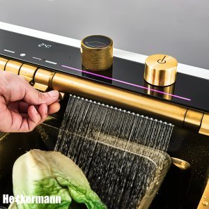 Zlew wielofunkcyjny z ociekaczem Heckermann B7546X Złoty 8