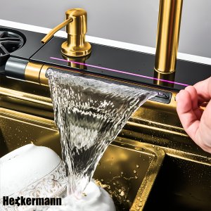 Zlew wielofunkcyjny z ociekaczem Heckermann B7546X Złoty 9