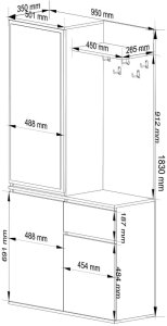 ZESTAW NA PRZEDPOKÓJ ENTRO PK GRAFIT SZARY 7