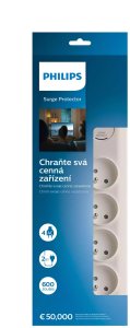 Listwa zasilająca Philips przeciwprzepięciowa 4 gniazda 2 m biała 2