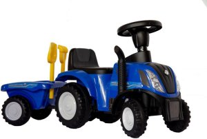 Jeździk odpychacz traktor z przyczepką i funkcjami dźwiękowymi oraz świetlnymi NEW HOLLAND niebieski 12