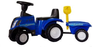 Jeździk odpychacz traktor z przyczepką i funkcjami dźwiękowymi oraz świetlnymi NEW HOLLAND niebieski 4