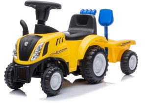 Jeździk odpychacz traktor z przyczepką i funkcjami dźwiękowymi oraz świetlnymi NEW HOLLAND żółty 4
