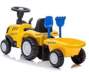 Jeździk odpychacz traktor z przyczepką i funkcjami dźwiękowymi oraz świetlnymi NEW HOLLAND żółty 6