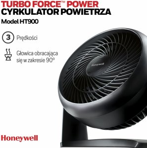 Honeywell HT900E4, Household blade fan, Black, Floor, Wall, 39 dB, 18 cm, 740 m³/h 8
