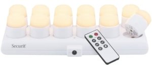 Securit® AMSTERDAM LED Fyrfadslys 12 stk. + ladest., hvidt lys 1