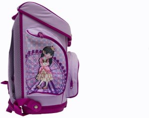 Tornister szkolny GIRLS dziewczynka z pieskiem ergonomiczny, extra lekki 1,10 kg fioletowy 2