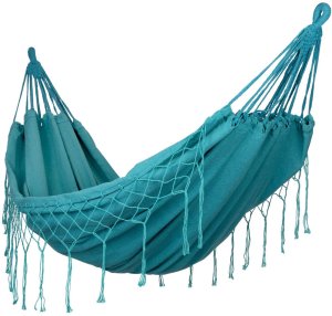 Dwuosobowy hamak ogrodowy bujak huśtawka leżak 200x150cm boho zielony 1