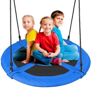 Huśtawka ogrodowa Bocianie Gniazdo XL, 100 cm, 150 kg, niebieska 1