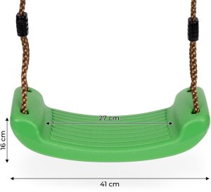 Wisząca ogrodowa huśtawka dla dzieci ławeczka deska zielona 12