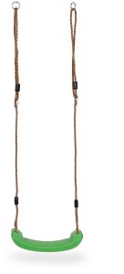 Wisząca ogrodowa huśtawka dla dzieci ławeczka deska zielona 3