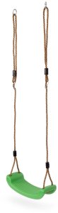 Wisząca ogrodowa huśtawka dla dzieci ławeczka deska zielona 7