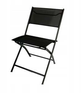 Zestaw 2 krzeseł - nowoczesne składane metalowe krzesło ogrodowe czarne 3