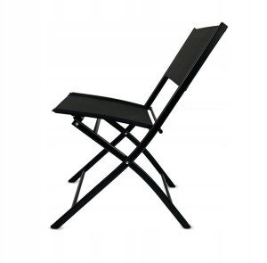 Zestaw 2 krzeseł - nowoczesne składane metalowe krzesło ogrodowe czarne 5