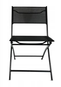 Zestaw 2 krzeseł - nowoczesne składane metalowe krzesło ogrodowe czarne 8