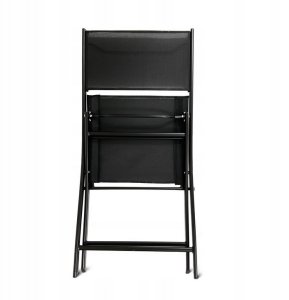 Zestaw 2 krzeseł - nowoczesne składane metalowe krzesło ogrodowe czarne 9