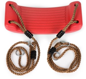 Wisząca ogrodowa huśtawka dla dzieci ławeczka deska czerwona 11