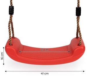 Wisząca ogrodowa huśtawka dla dzieci ławeczka deska czerwona 6