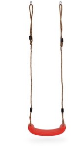 Wisząca ogrodowa huśtawka dla dzieci ławeczka deska czerwona 7
