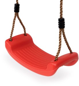 Wisząca ogrodowa huśtawka dla dzieci ławeczka deska czerwona 10