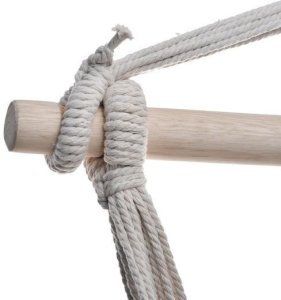 Huśtawka ogrodowa, fotel wiszący brazylijski z poduszkami 130kg beżowy 7