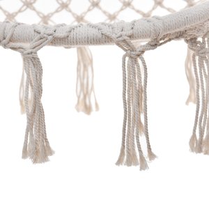 Ażurowa huśtawka ogrodowa, fotel wiszący z poduszką, bocianie gniazdo 150kg beżowy 8