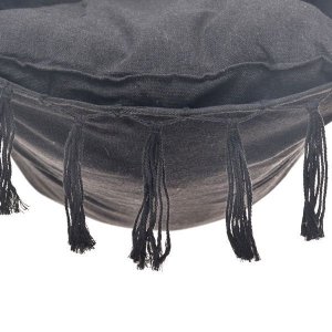 Huśtawka ogrodowa, fotel wiszący brazylijski z poduszkami 130kg grafitowy 5