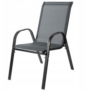 Zestaw 2 krzeseł - nowoczesne metalowe krzesło ogrodowe grafitowe 2