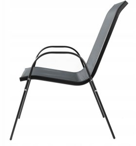 Zestaw 2 krzeseł - nowoczesne metalowe krzesło ogrodowe grafitowe 3